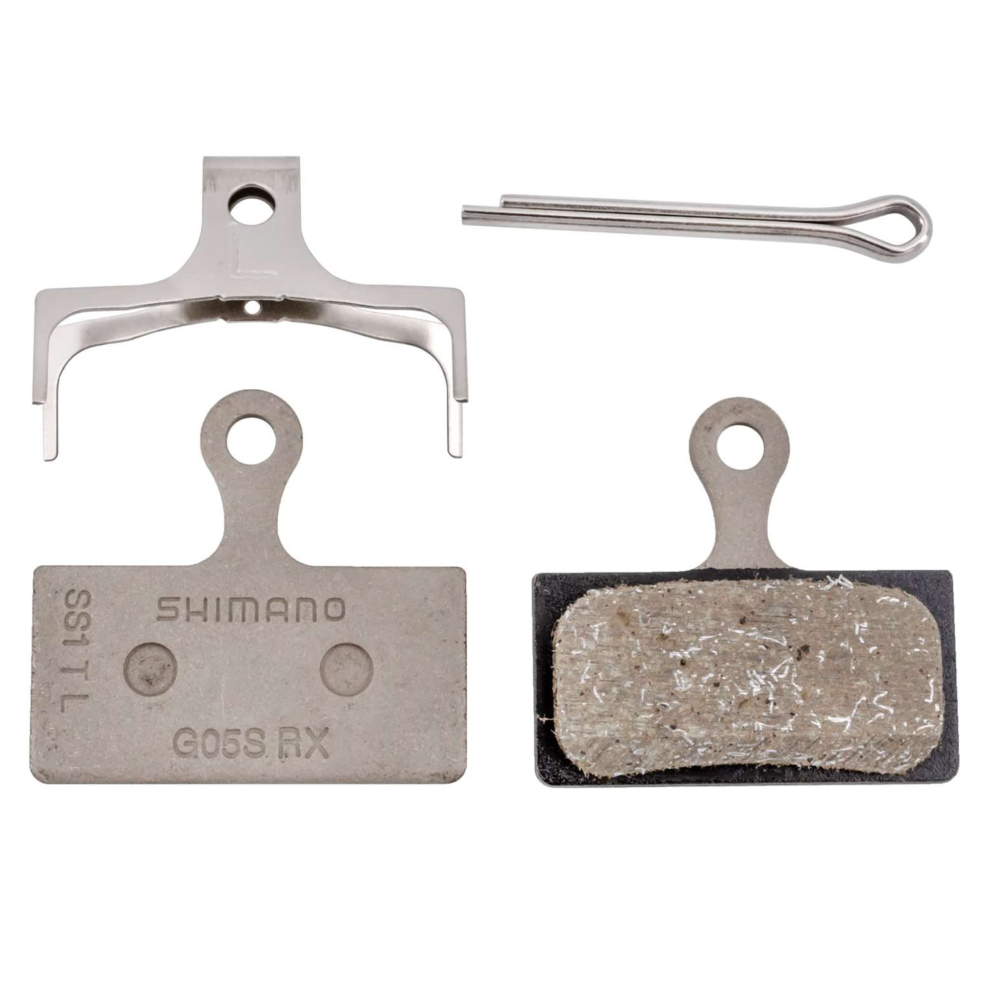 SHIMANO G05S Disc Brake Pad and Spring - Resin Compound, Stainless Steel Back Plate