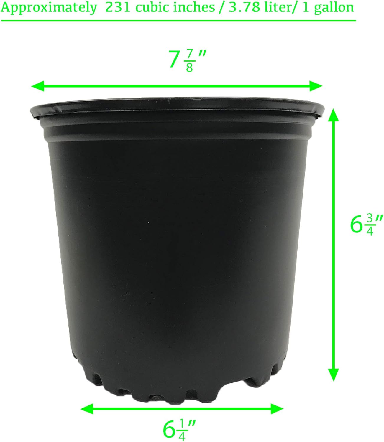 Viagrow 1 Gal. Plastic Nursery Pots (3.78 Liters) 10-Pack: Garden & Outdoor