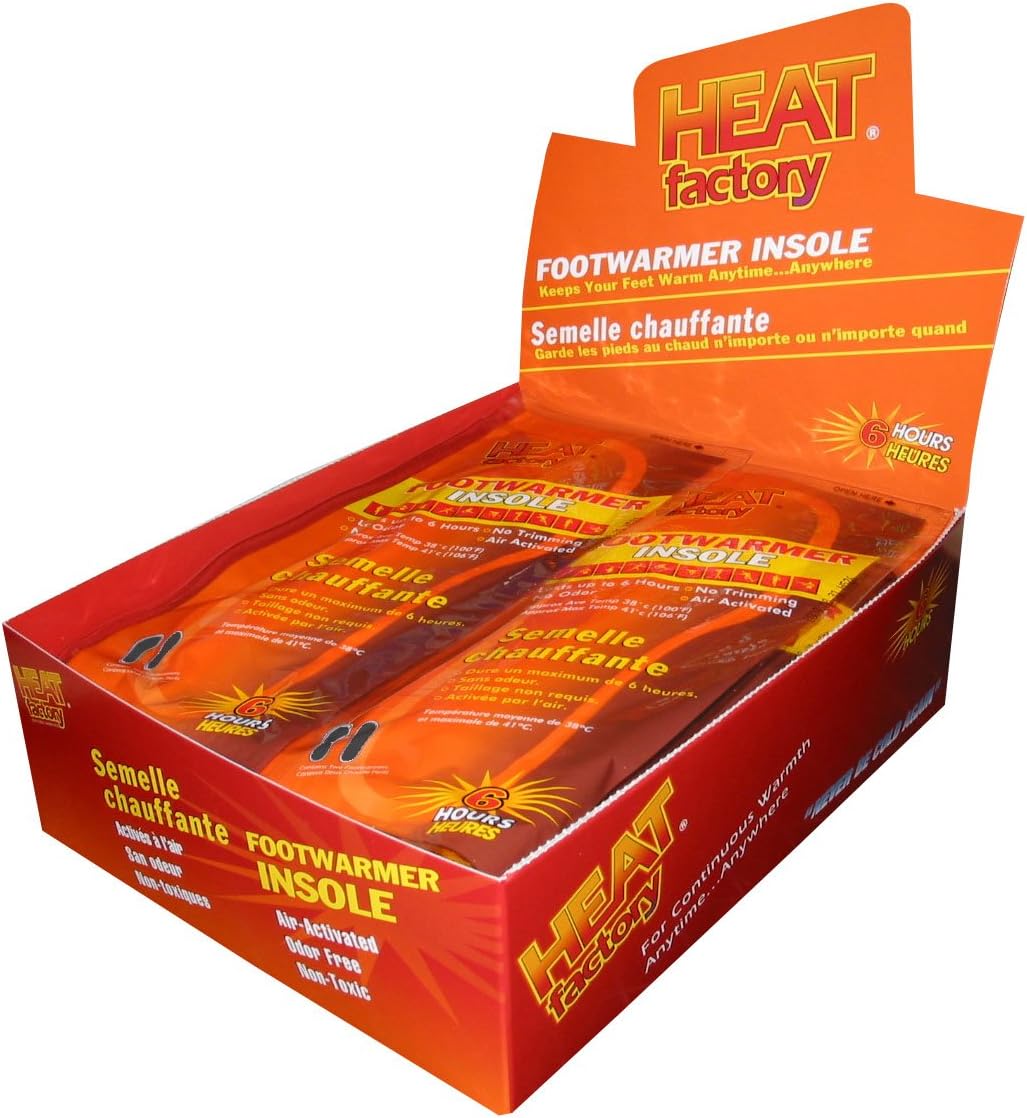 Heat Factory 6 Hour Adhesive Foot Warmer Insole, 30 Pairs Amazon.ca Sports & Outdoors