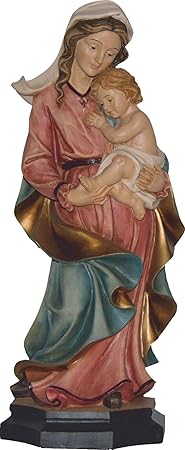 Motivationsgeschenke Maria mit Kind 30 cm Handbemalt Resin Mutter Gottes Madonna Figur