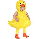 Infant Rubber Duck Costume | Cute Yellow Animal Bodysuit with Attached Hood & Shoe Covers