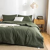 COTTEBED Ultra-Soft Cozy Twin Bedding Comforter Sets Bed, Lightweight All Season Use Warm Fluffy, Made with Washed PolyCotton Microfiber Fabric,1 Comforter 1 Pillow Sham, Twin/Twin XL Dark Olive Green