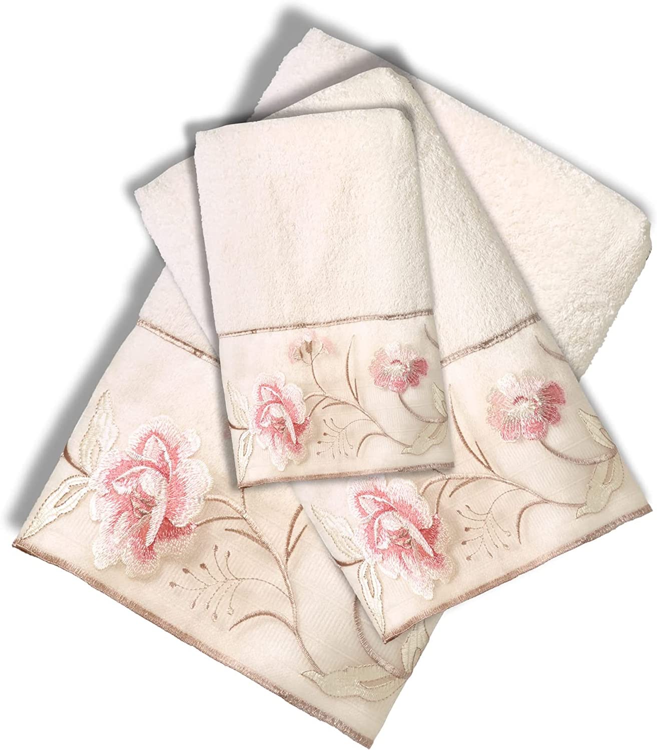 Popular Bath Dublin Rose, Cotton, Beige, Towel Set
