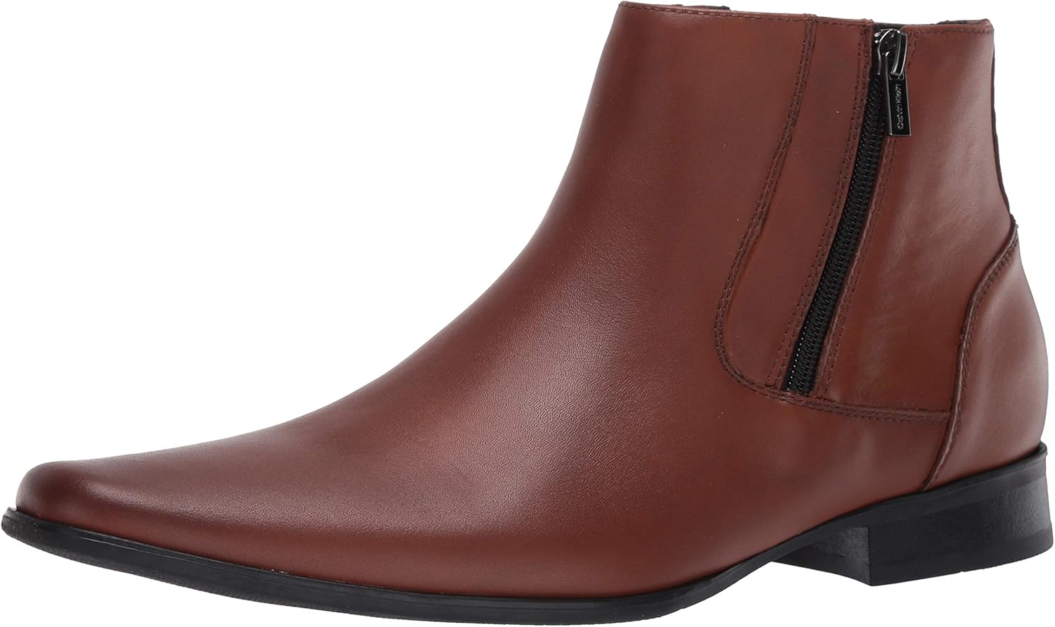 Calvin Klein Men's Beck Ankle Bootie Boot, Russet Leather