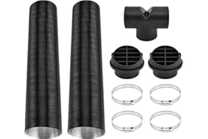 JIANWEI Diesels Heater Exhaust Pipe Set, 75mm/3inch Car Parking Heater Air Vent Extender Accessories, Y/T Branch Connector and Hose Clips Fit For Webasto 2KW 5KW 8KW Heaters(T type)