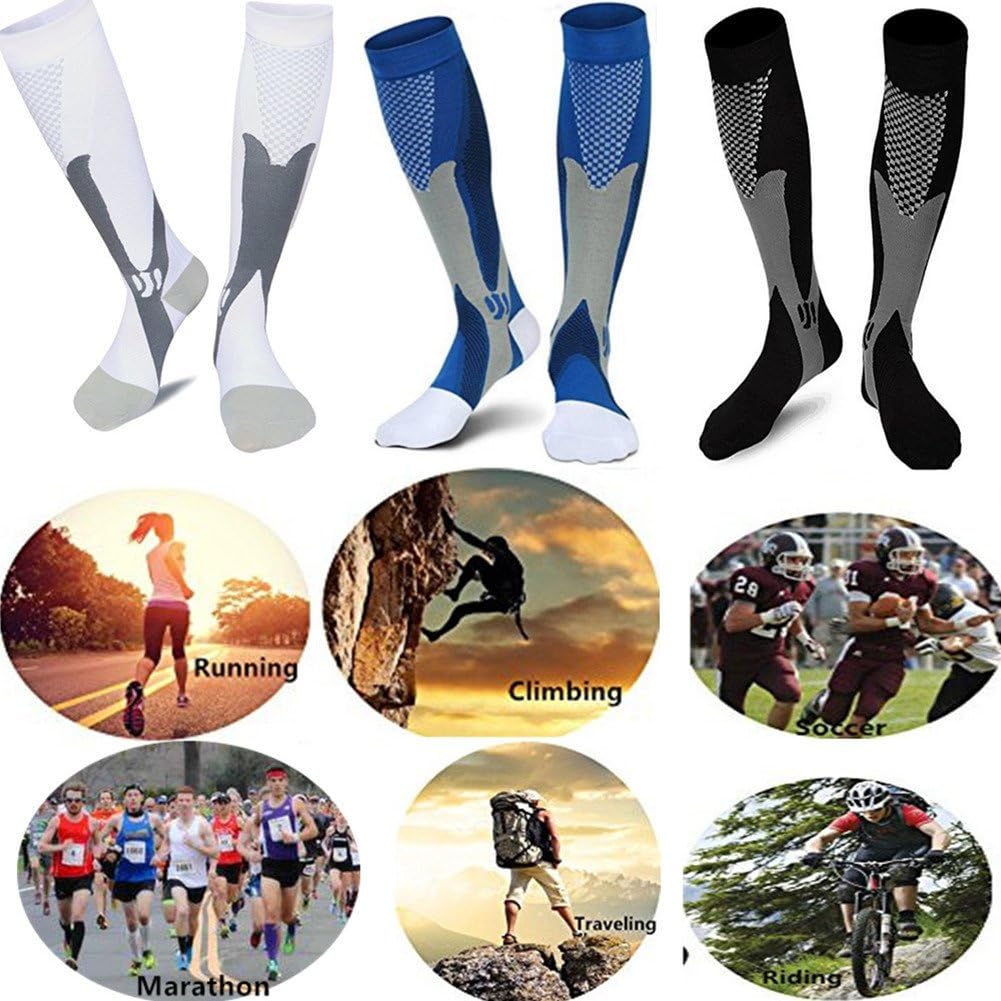 ZFiSt 3Pair Medical Sport Compression Socks Men,20-30mmhg Run Nurse Socks for Edema Diabetic Varicose Veins: Health & Personal Care