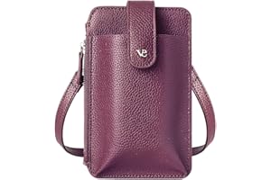 LUCKYCOIN Small Cell Phone Purse Crossbody Wallet with Strap for Women,Genuine Leather Phone Crossbody Bag with Card Slot
