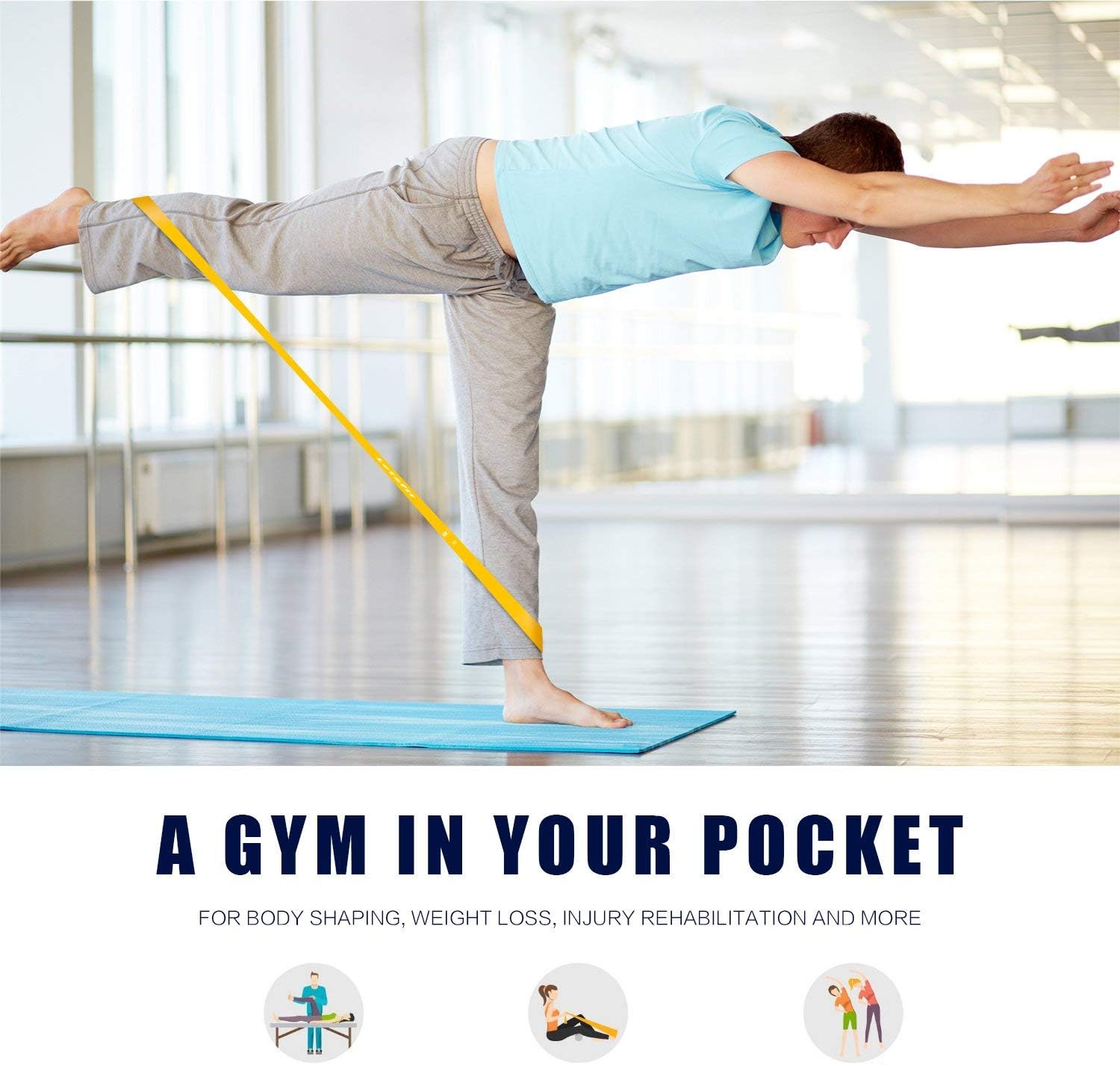 Letsfit Resistance Loop Bands, Resistance Exercise Bands for Home Fitness, Stretching, Strength Training, Physical Therapy, Natural Latex Workout Bands, Pilates Flexbands : Sports & Outdoors