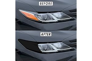 SlickMod PreCut Black Vinyl for 2018-2022 Toyota Camry Headlight (3. Cutout, Gloss Black)