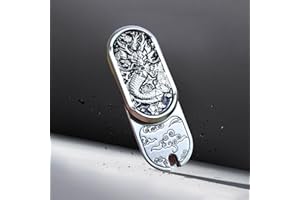 Adult Stress Relief Magnetic Slide Toy with Carved Dragon Pattern, Metal Push Card Slider - Anxiety Reliever