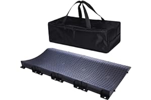 Homeon Wheels Tire Saver Ramps Anti-Slip Pads Design Car Tire Wheel Ramps for Flat Spot and Flat Tire Prevention Tire Savers for Storage Carrying Bag Easy to Store 4 Pack Black