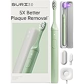 SURI 2.0 New Sonic Electric Toothbrush with Pressure Sensor & UV-Cleaning Travel Case | 1 Month+ Battery | Electric Toothbrush for Adults | Travel Toothbrushes | Tooth Brush | Green