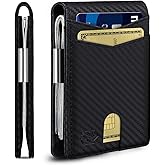 Zitahli Genuine Leather Wallet for Men 12 Card Slim Mens Wallets Bifold RFID Blocking with Money Clip & ID Window Thin Minimalist Card Holder Wallet with Gift Box