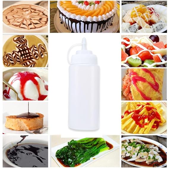 Pack de 5 botes de plástico para condimentos, compresibles, con ...