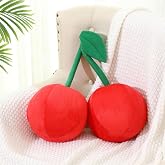 Beeveer Cute Cherry Plush Pillow Kawaii Fruit Stuff, Decorative, Gift | Hugging Plushies Christmas Gift Soft Novelty Pillow Cushion Seat Decor for Home Bedroom Living Room
