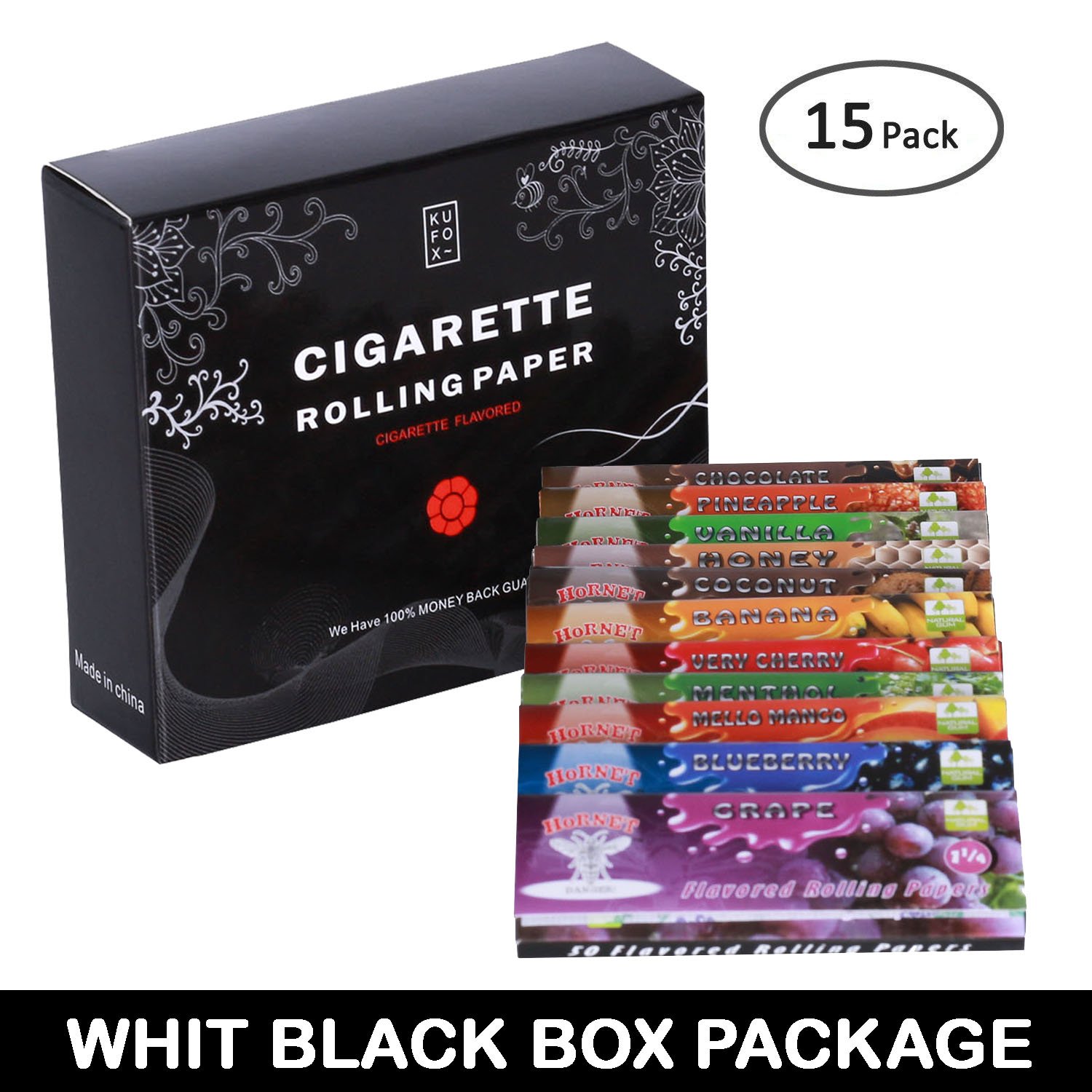 Kufox Variety Juicy Fruit and Honey Flavored Cigarette Rolling