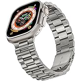 SUNFWR Compatible with Apple Watch Band 44mm 45mm 42mm 46mm 49mm for Men Women, Stainless Steel Metal iWatch Band for Apple Watch Ultra 2, Ultra Series 10/9/8/7/6/5/4/3/2/1/SE/SE2(No case)