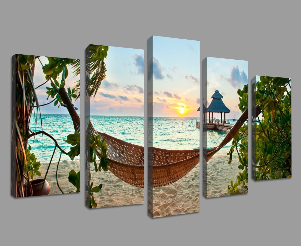 ARTGOW 5 Piece Beautiful Landscape Seascape Canvas Wall Art Home Décor Poster Print Paintings for Living Loom Framed Ready to Hang