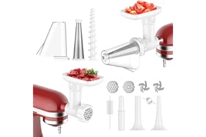 Fruit and Vegetable Strainer for Kitchenaid Stand Mixer, with Meat Grinder for Kitchenaid Mixer Food Mill Kitchenaid Attachment, Tomato Sauce Maker Machine by COFUN (White)