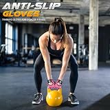 SAWANS Gym Gloves Men Women Fitness Gloves Non-Slip Silicone Padded Palm Pink L view 4