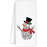 CIOJUNE Snowman Kitchen Towels, Snow Winter Hand Towels for Bathroom Decor, Decorative Cute Dish Towels for Kitchen, 16x24 Inches