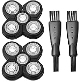 2Pcs Shaver Replacement Blades Head Shaver, Universal 5 Blades Shaver Replacement Heads for Electric Razor Shaver Head, 2 Cleaning Brush