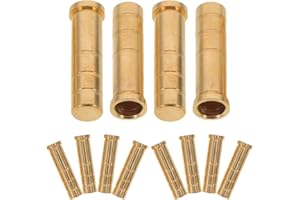 WESIEVYA 12pcs Brass Screw Insert Arrow Connectors for Target Hunting Shafts Threaded Arrowheads Bushings for