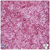 BeadTin Pale Pink Transparent 11mm TriBead Craft Beads (500pcs)