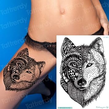 Tzxdbh 3 Stucke Wolf Tattoo Aufkleber Wasserdichte Frau Oberschenkel Tier Tattoo Paar Erwachsene Manner Body Art Applique Teen Wolf Tattoo Grosse Tattoo 3 Stucke Amazon De Beauty