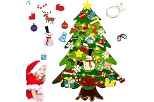 Montessori Sapin de Noël en feutre pour tout-petits avec lumières pour enfants