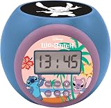 Lexibook Disney Stitch Projector Alarm Clock Night Light Blue LCD RL977D