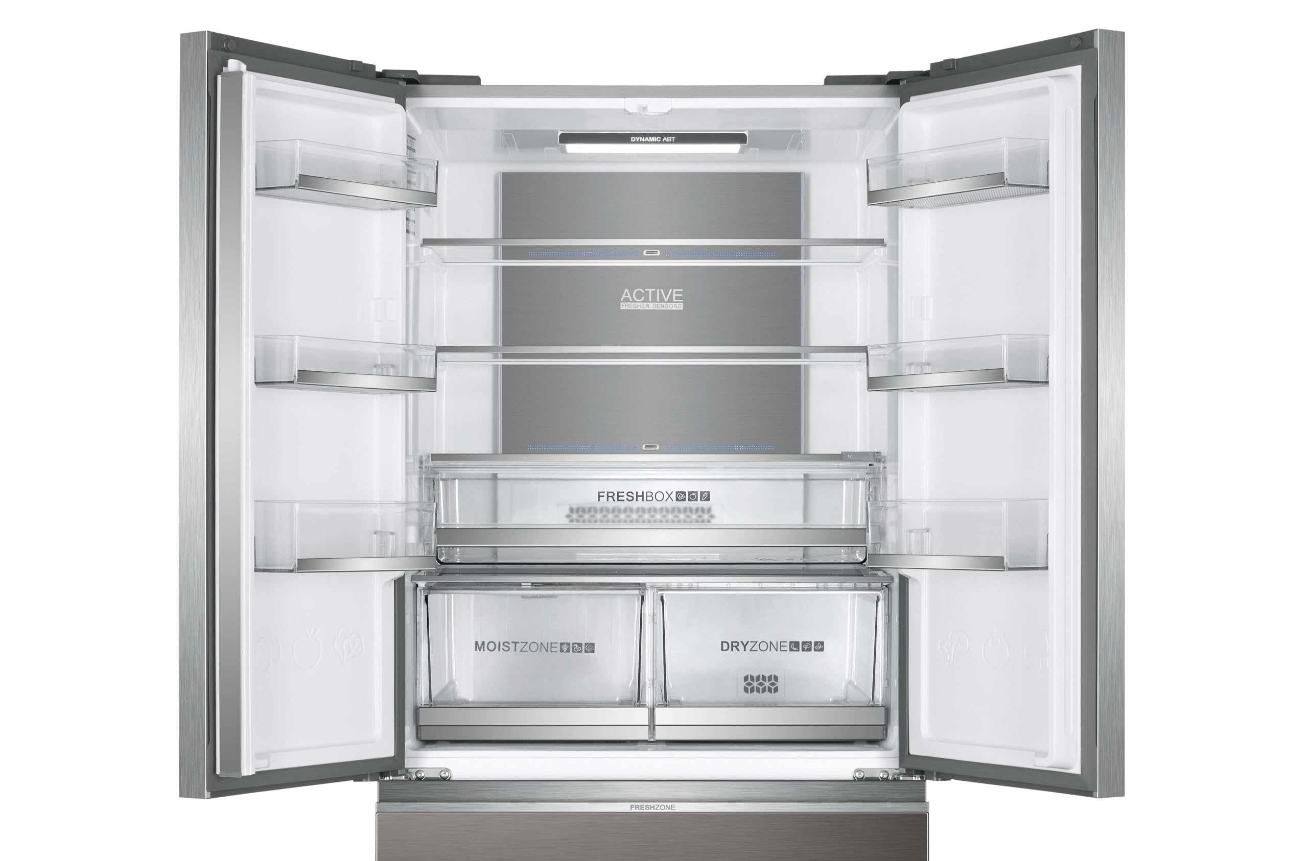 Haier French Door Kühl-Gefrierkombination I 83 cm Breite, 539 L I French Door Kühlschrank mit Eiswürfelbereiter, Touch & No Frost I Doppeltür Kühlschrank mit Gefrierfach I FD 83 SERIE 7 HB18FGSAAA 4
