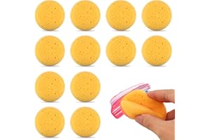 PRETWAD 12 PCS Round Pottery Sponges for Clay & Painting- 2.8 Inch Durable Synthetic Sponges, Elasticity Ceramic Clay Sponge, Round Cleaning Water Absorption Soap Sponge for Crafts Household Use and More
