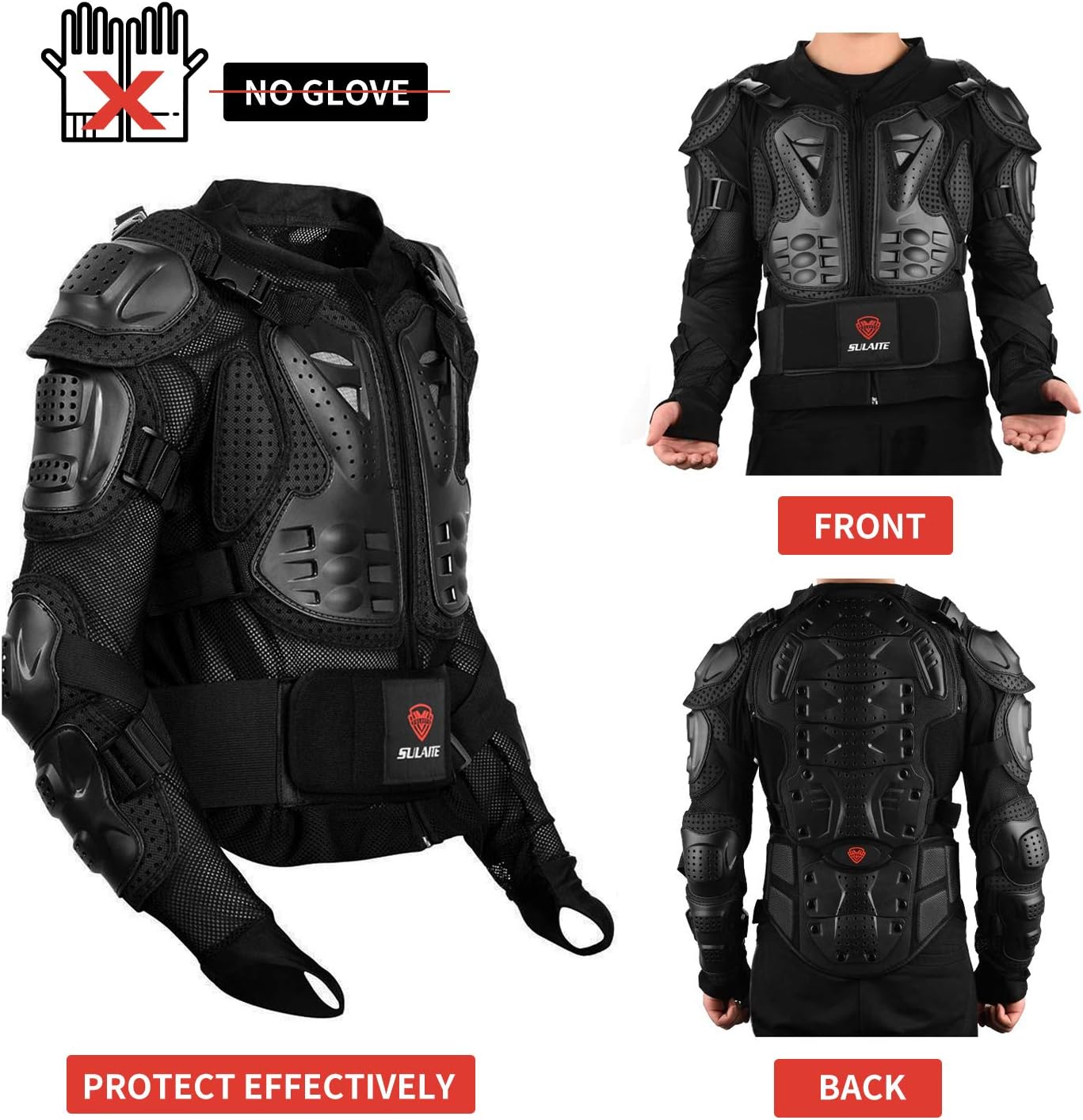 GuTe Motorcycle Protective Jacket,Sport Motocross MTB Racing Full Body Armor Protector for Men (XL): Automotive