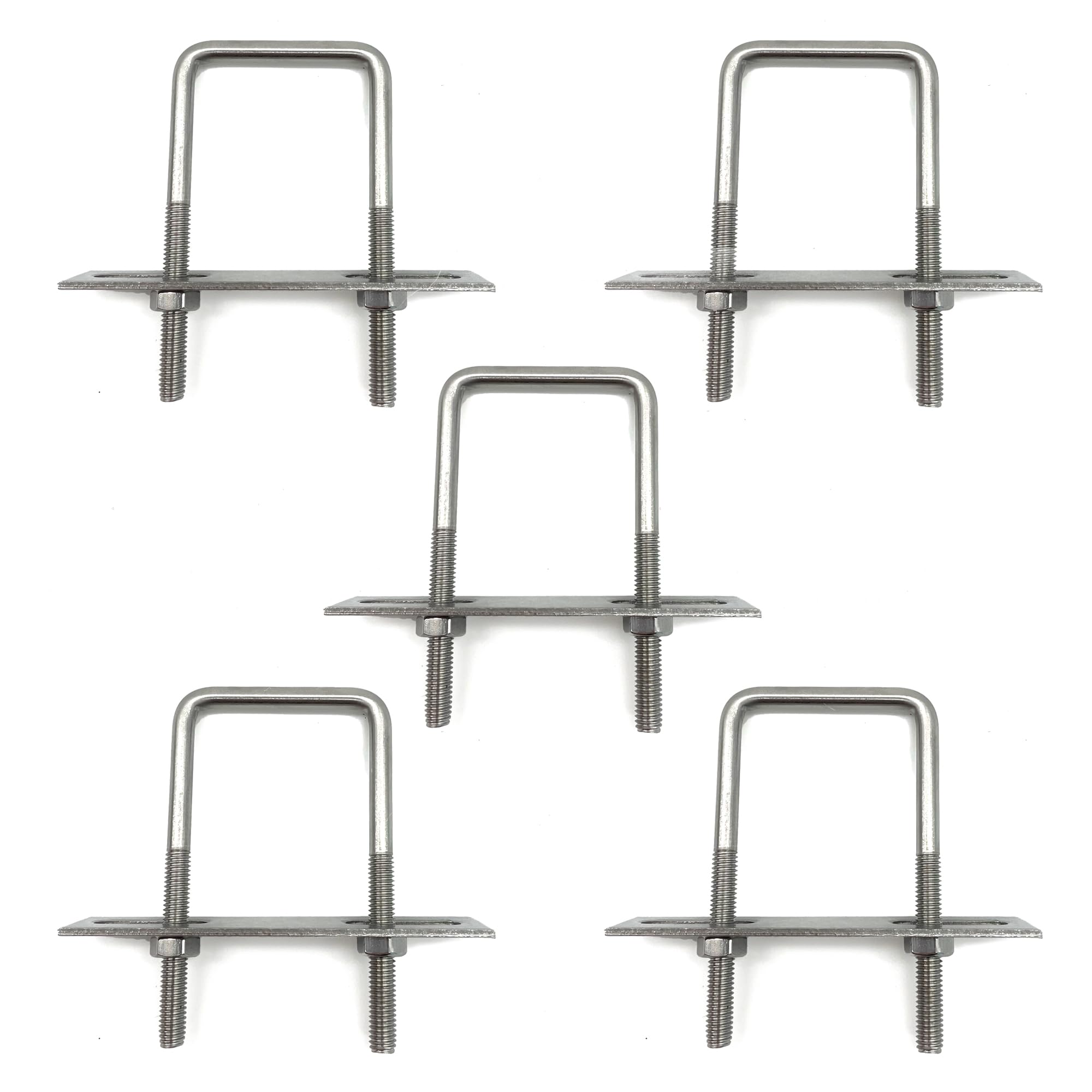 duoyif U Bolt M6 35 x 70 mm Pack of 5 U Bolts Square, U-Bolt M6 U Shackle, U Screws M6 Stainless Steel with Nut Frame Plate, U Bolt for Pipe Fixing Car Towing (M6 35 mm x 70 mm)