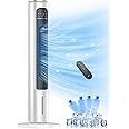 Evaporative Air Cooler, 37” Portable Air Conditioners, Swamp Cooler,4 Modes, 12H Timer, 70° Oscillating, Removable Water Tank, Ice Packs, Remote, Cooling Ac Tower Fan for Bedroom, Room, Indoor