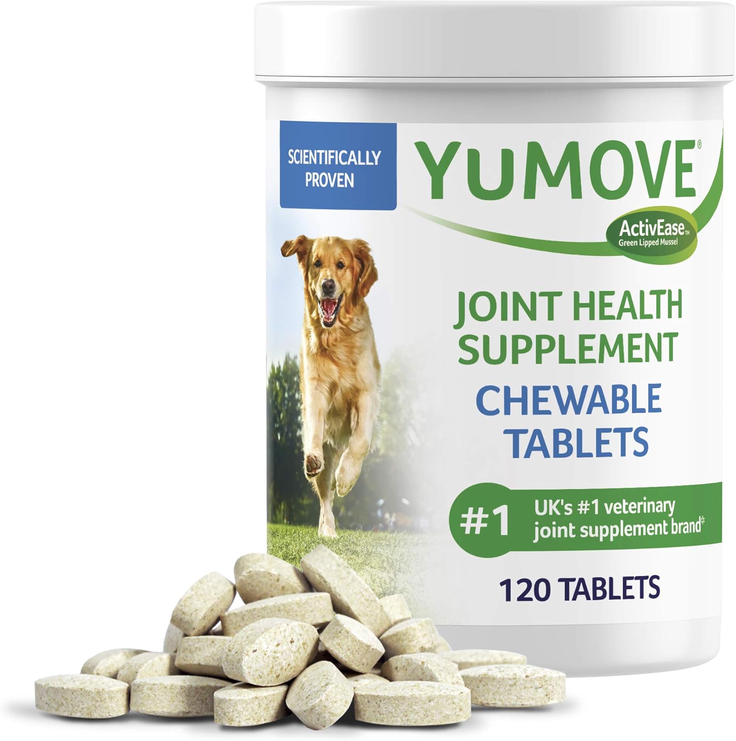 Dog Joint Supplement, Hip and Joint Supplement for Dogs with Glucosamine, Hyaluronic Acid, and Green Lipped Mussel and Omegas, Relief for Dog Hip and Joint Aches, by YuMOVE