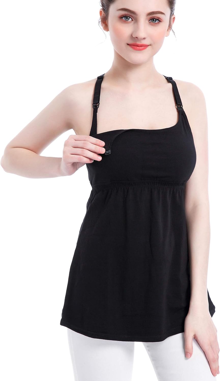 SUIEK 3PACK Women's Nursing Tanks Maternity Tops Racerback Breastfeeding Cami Bra Shirt at  Women’s Clothing store