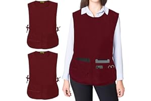 TEXVIDA 5 Pockets Cobbler Aprons for Women Men (Pack of 2) – Zipper Pocket Smock Apron