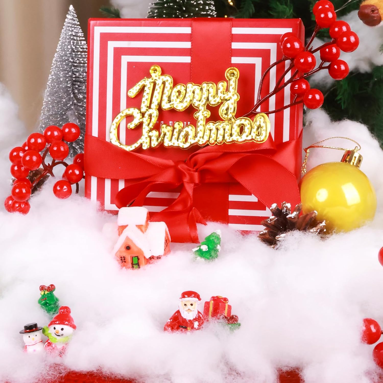 Artificial Snow - 350g (12.3oz) Christmas Fake Snow Cotton Decoration- Artificial Snow Cotton Snow Fluffy for Christmas Village Displays,Crafts, Indoor and Outdoor Christmas Decor(E/White)