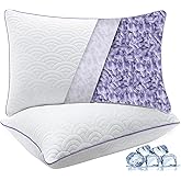 MOLCLCUY Memory Foam Pillows Queen Size Set of 2 Adjustable Cool Pillow for Side Back Stomach Sleepers Luxury with Washable Cover