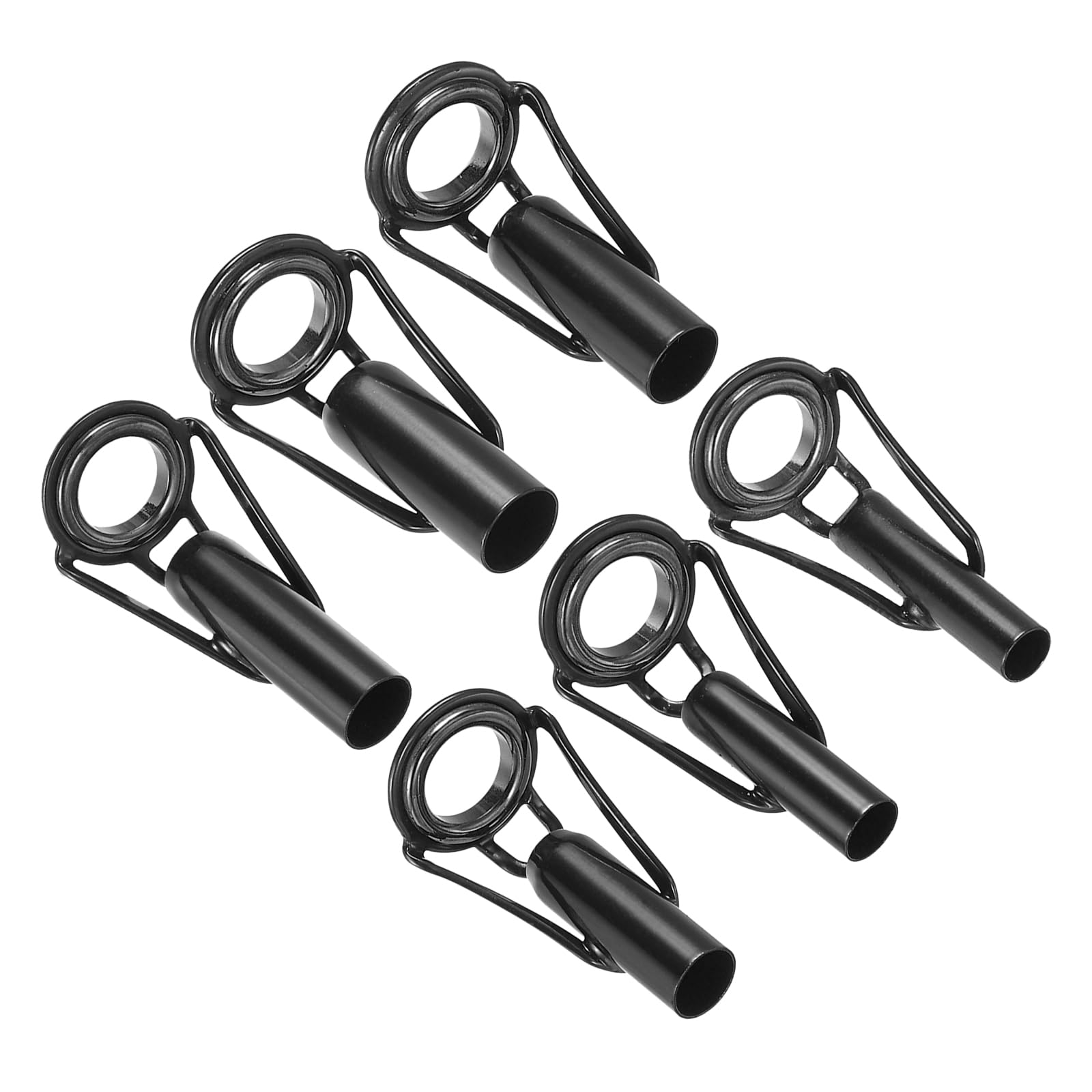 PATIKIL 4-6.5mm Fishing Rod Tip Repair Kit, 30pcs Stainless Steel Pole Ring Guide Replacement for Saltwater Freshwater Fishing, Black