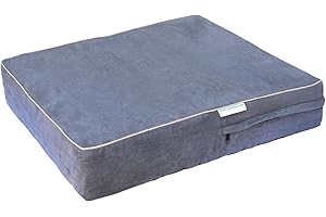 Go Pet Club Solid Memory Foam Orthopedic Pet Bed with Waterproof Cover, 25 by 20 by 4-Inch, Charcoal