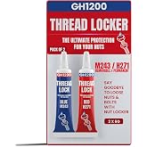 GH1200-6gx2 Pack Thread Lock Medium and Strong Strength for Nuts, Bolts, and Metals, Threadlocker Lock Tight &amp; Seal Fasteners with Stable and Consistent Performance