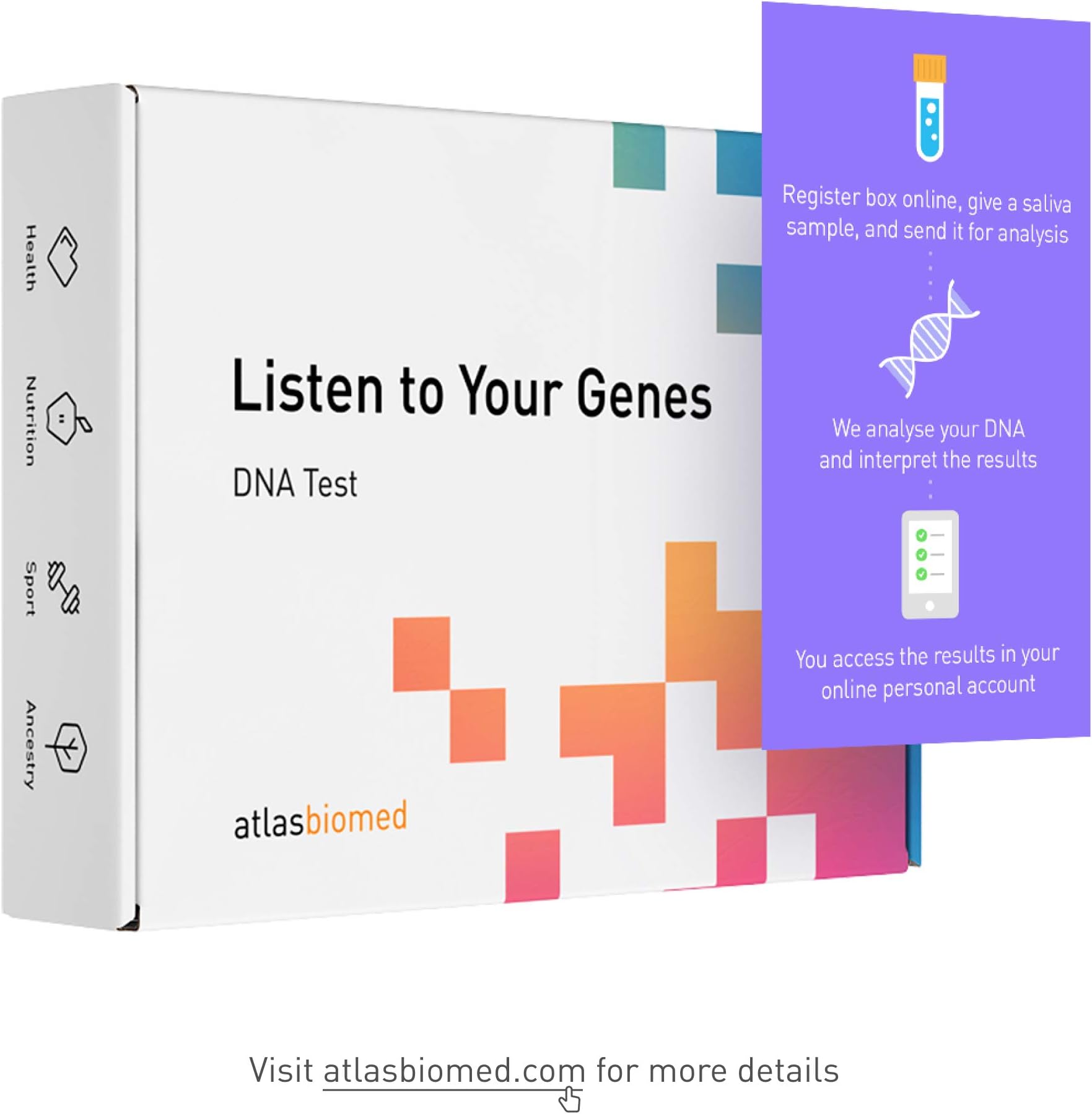 Atlas Biomed DNA Test โ Health + Nutrition + Sports + Personal Traits + Ancestry