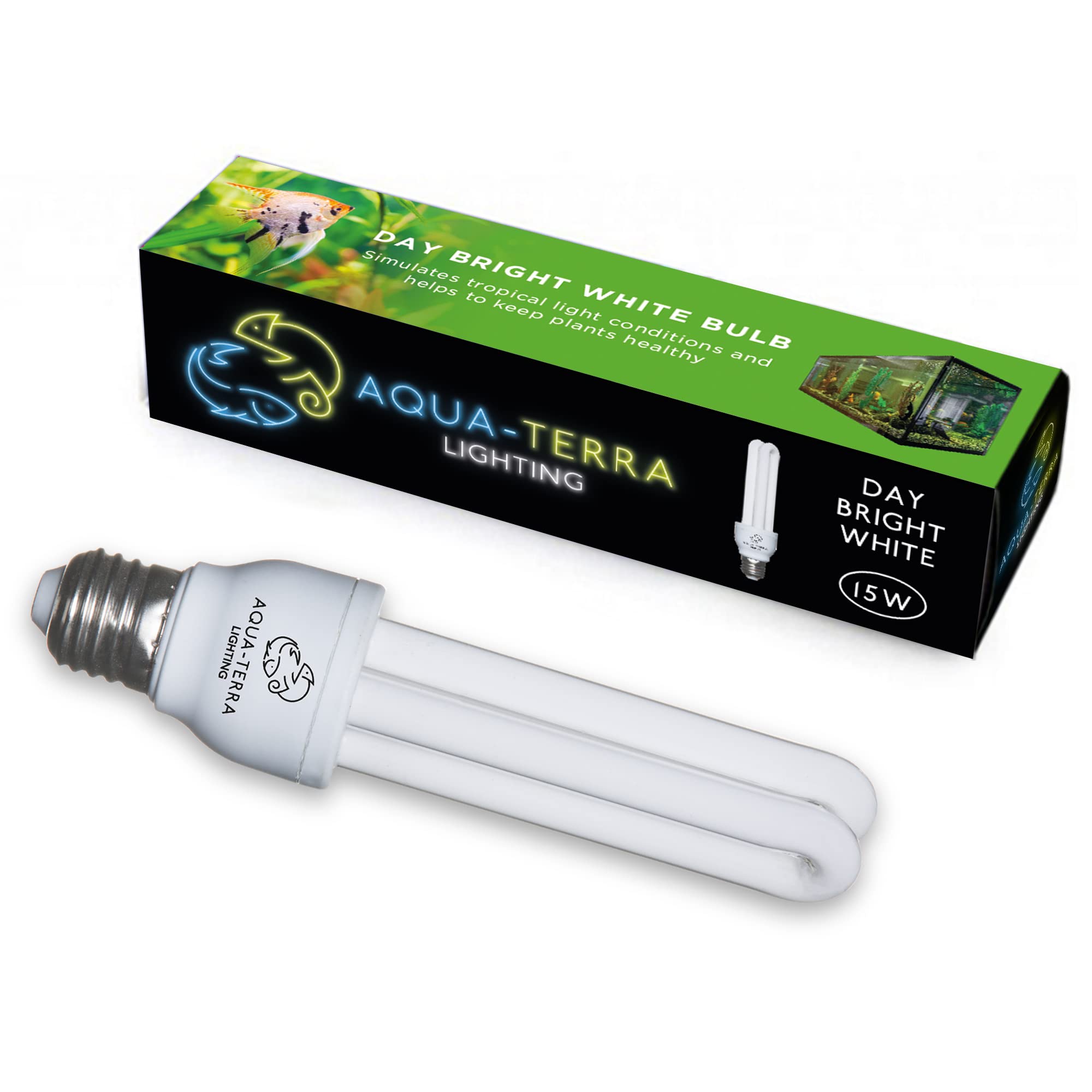 Aqua-Terra Lighting 15W Brightday White Replacement Bulb for the Fish Pod 48/64 and 120 Litre Aquarium - E27 Standard Screw Base - Ideal for Natural Daylight Lighting Effect