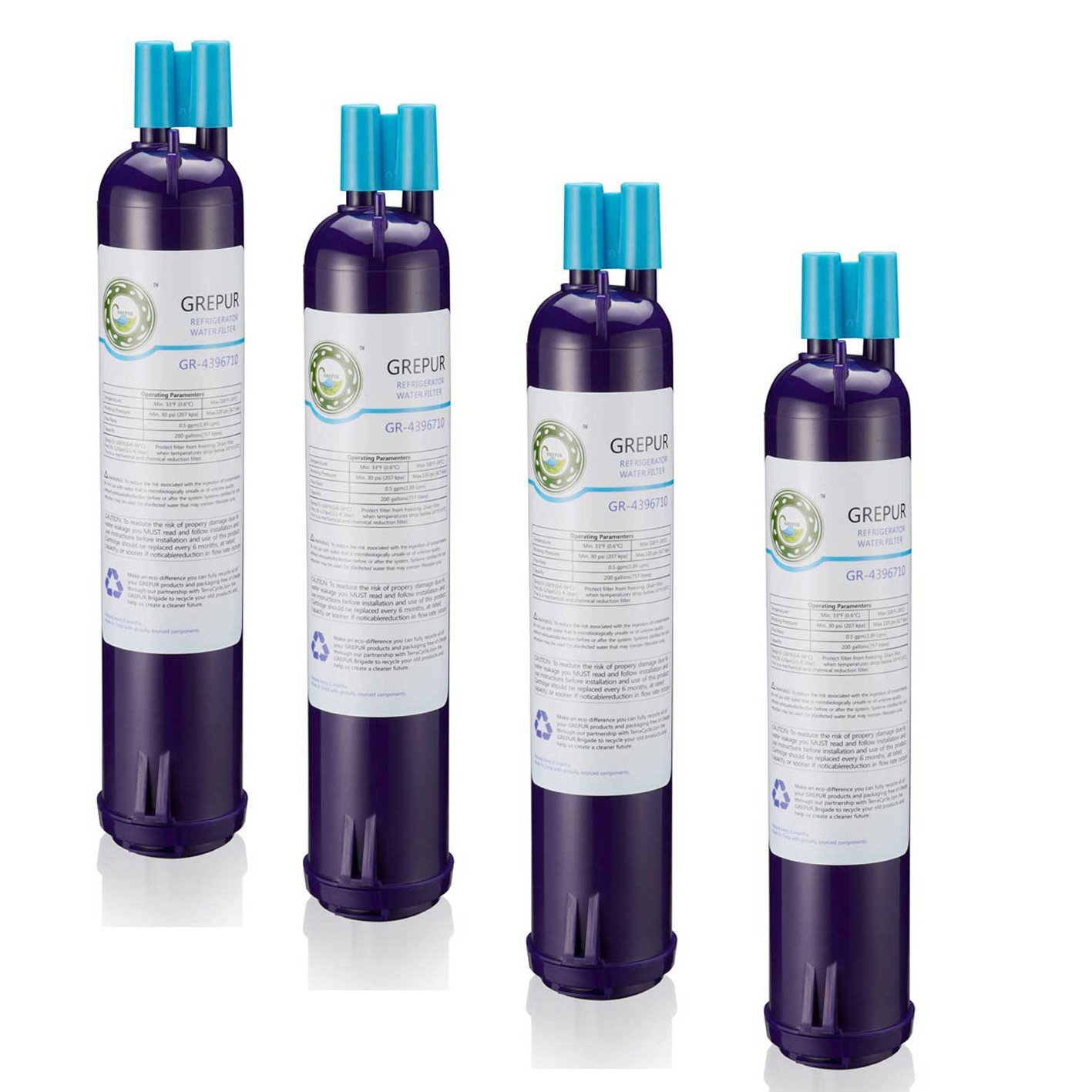 Filtro de agua para refrigerador 4396 710/841/710P (4 unidades ...