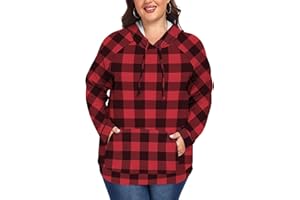 ForHailey Women's Plus Size Hoodies Long Sleeve Drawstring Pullover Sweatshirt with Pocket XL-5XL