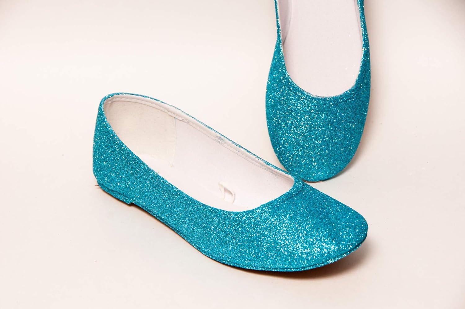 navy glitter ballet flats
