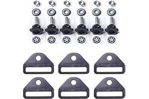 GPCA - GP Star Thumb Screws and D-Plates Set, Easy-to-Install M8 Bolt & Tie Downs, for Quick Cargo Cover Installation, Jeep Wrangler Accessories for 4xe, JL, JT, JK and More, Patented, 6 Packs